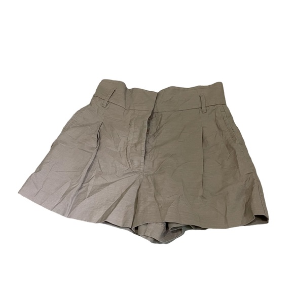 Aritzia Pants - Aritzia Wilfred 8 linen high waisted shorts button fly tan beige pockets summer